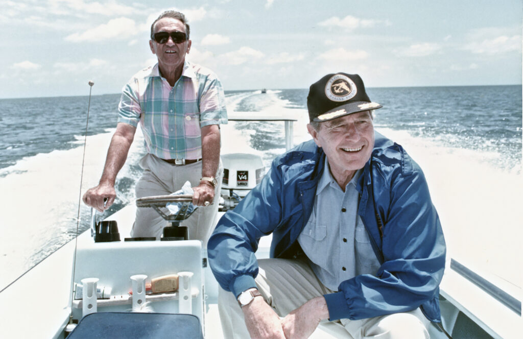Captain George Hommell, Jr. and President George H.W. Bush. Photo: IGFA