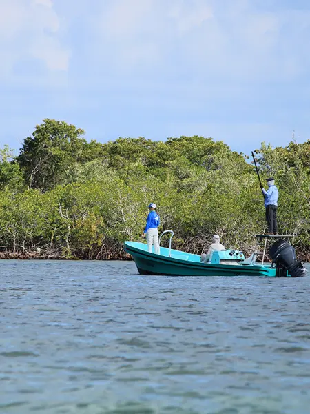 poling the flats of belize