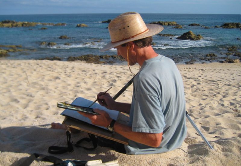 IMG_3379 Jim sketching along Sea of Cortez
